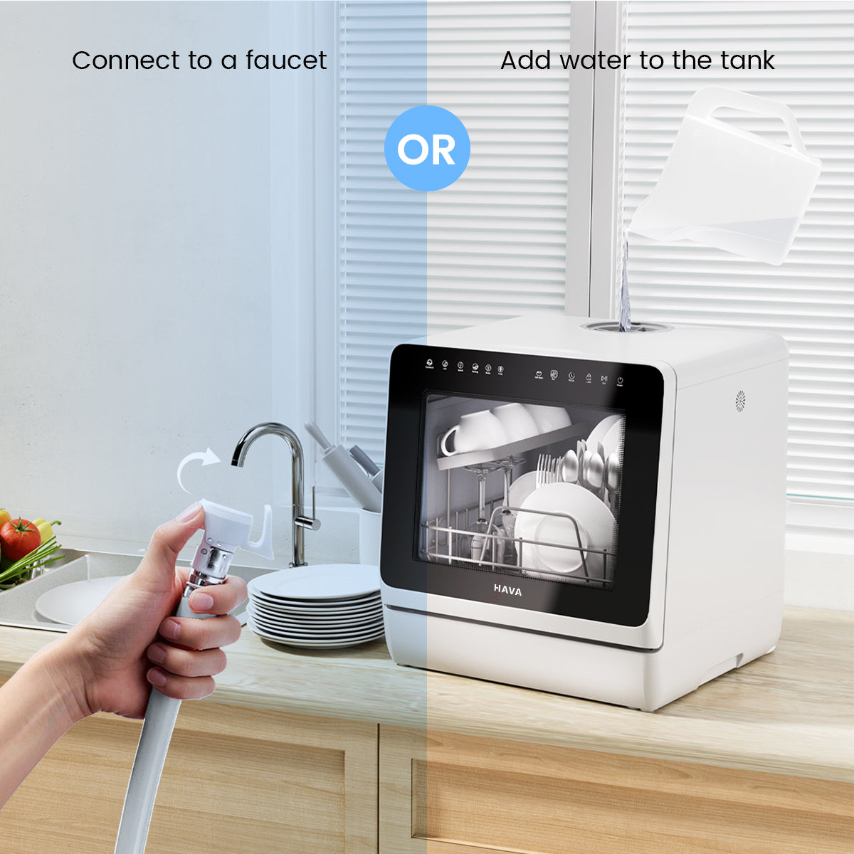HAVA R09 Compact Countertop Dishwasher Bundle